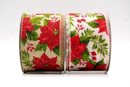 Nastro di Rame Poinsettia di Natale_KF8809.KF8810.KF8811.KF8812