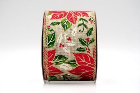 Khaki_Holiday Poinsettia Charm Draadlint_KF8812GC-13-183