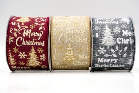 Merry Christmas, Snowflakes and Trees Wired Ribbon_KF8814.KF8815