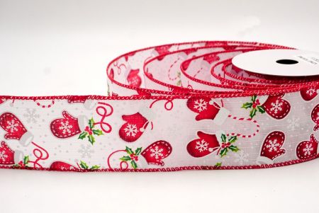 Weiß/Rot_Weihnachts-Handschuhe Drahtband_KF8822GC-1-7