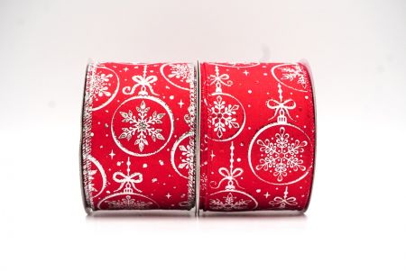 Snowflakes in Christmas Balls Wired Ribbon - Snowflakes in Christmas Balls Wired Ribbon