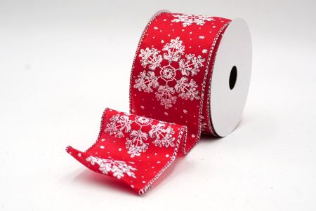 Rood/Zilver Glitter Kerstmis Sneeuwvlokken Draadlint_KF8828G-7