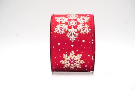 Rotes Glitzer Weihnachts-Schneeflocken Drahtband_KF8828GC-7G-7