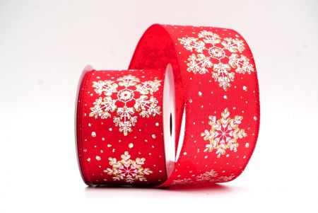 Rood Glitter Kerstmis Sneeuwvlokken Draadlint_KF8828GC-7G-7