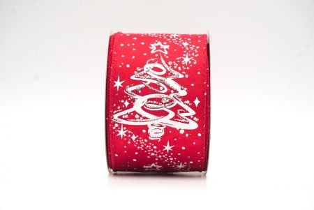 Red/GoldGlitter Christmas Tree Wired Ribbon_KF8829GC-7-7