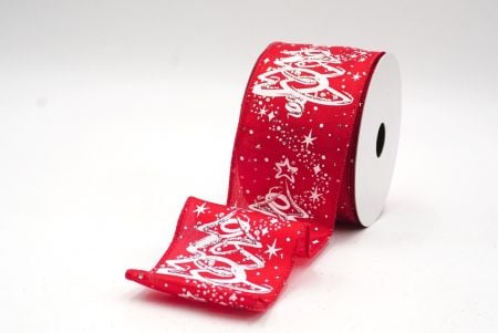 Red/GoldGlitter Christmas Tree Wired Ribbon_KF8829GC-7-7