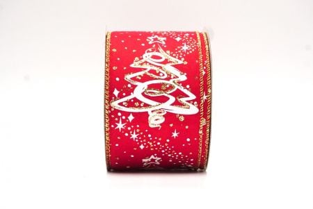 Red/SilverGlitter Christmas Tree Wired Ribbon_KF8829GC-7G