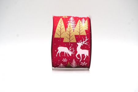 Red Christmas tree & Deer Wired Ribbon_KF8834GC-7-7