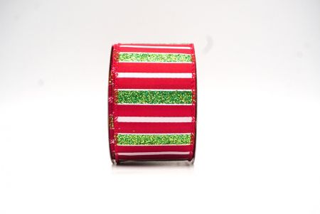 Rood/Groen Kerstglitterlijnen Draadlint_KF8838GC-7-7