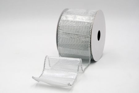 Silver_Festive Metallic Wired Ribbon_KF8842G-1