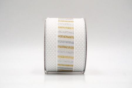 Witte_Kerst Dots en Glitter Strepen Wired Ribbon_KF8851GC-1-1