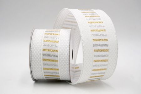 Witte_Kerst Dots en Glitter Strepen Wired Ribbon_KF8851GC-1-1