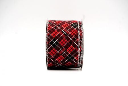 Red Elegant Tartan Plaid Wired Ribbon CollectionKF8853G-7