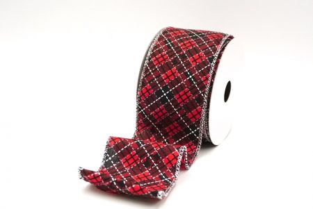 Red Elegant Tartan Plaid Wired Ribbon CollectionKF8853G-7