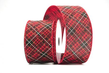 Piros/Arany Elegáns Tartan Kockás Szalag GyűjteményKF8853GC-7G