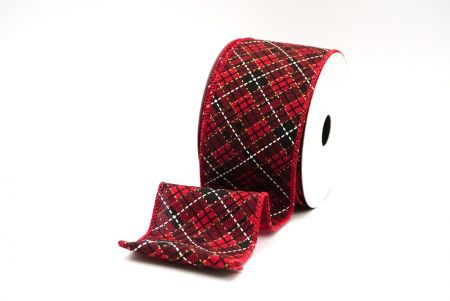 Rote/Goldene elegante Tartan Plaid Drahtband KollektionKF8853GC-7G