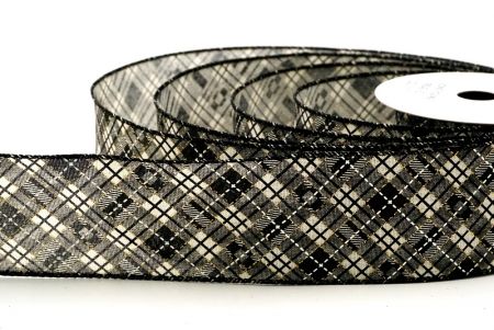 Cremeweiße elegante Tartan Plaid Drahtband KollektionKF8854GC-2-53