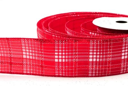 Rood Geruit Plaid met Gouden Accenten Draadlint_KF8862GC-7-7