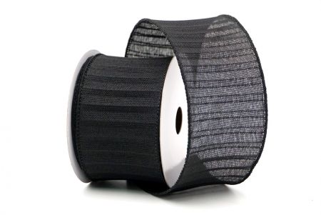 Black_Color Pleated Wired Ribbon_KF8865GC-53-53