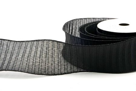 Black_Color Pleated Wired Ribbon_KF8865GC-53-53