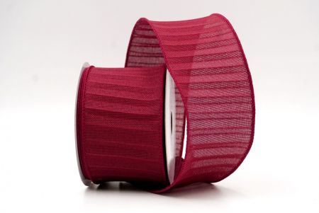 Burgundy_Color Pleated Wired Ribbon_KF8865GC-8-8