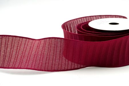 Burgundy_Color Pleated Wired Ribbon_KF8865GC-8-8