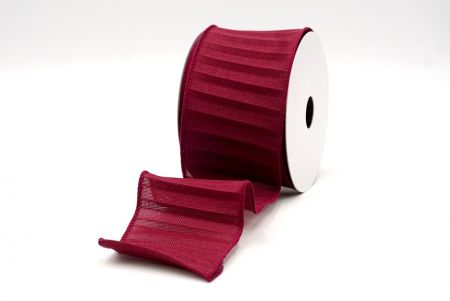 Burgundy_Color Pleated Wired Ribbon_KF8865GC-8-8