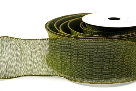 Matcha green Textured Pleated Wired Ribbon Collection_KF8866GC-15-185