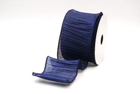 Navy Blue Textured Pleated Wired Ribbon Collection_KF8866GC-4-4