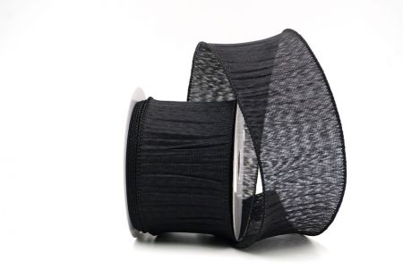 Black Textured Pleated Wired Ribbon Collection_KF8866GC-53-53