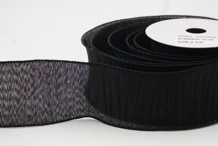 Black Textured Pleated Wired Ribbon Collection_KF8866GC-53-53