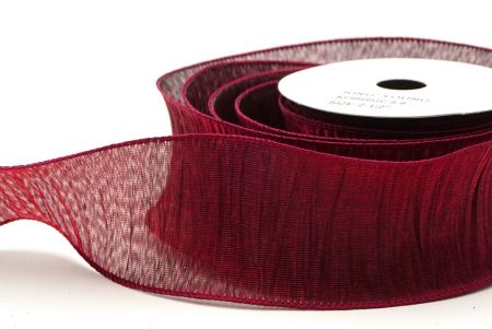 Burgundy Textured Pleated Wired Ribbon Collection_KF8866GC-8-8