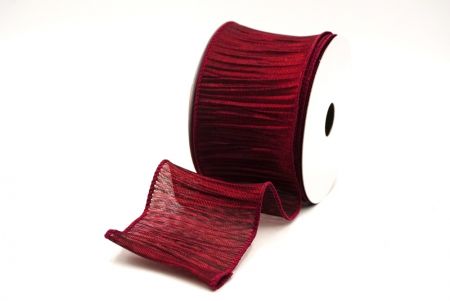 Burgundy Textured Pleated Wired Ribbon Collection_KF8866GC-8-8