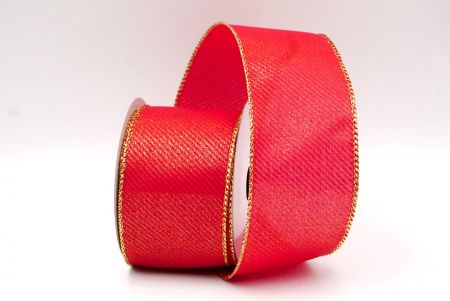 Red_Shimmering Slanting Stripe Design Wired Ribbon_KF8867G-7G