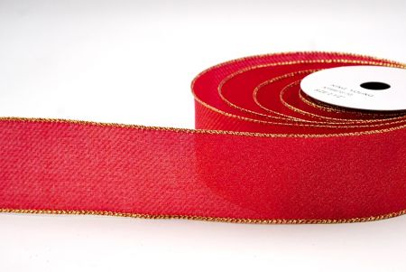 Red_Shimmering Slanting Stripe Design Wired Ribbon_KF8867G-7G