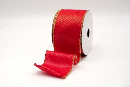 Red_Shimmering Slanting Stripe Design Wired Ribbon_KF8867G-7G