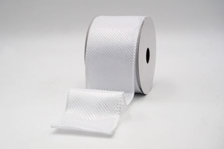 White_Shimmering Slanting Stripe Design Wired Ribbon_KF8867GC-1-1