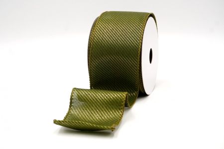 Green_Shimmering Slanting Stripe Design Wired Ribbon_KF8867GC-15-185