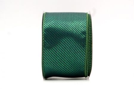 Dark Green_Shimmering Slanting Stripe Design Wired Ribbon_KF8867GC-3-127