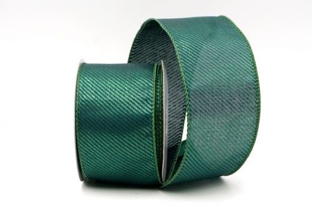 Dark Green_Shimmering Slanting Stripe Design Wired Ribbon_KF8867GC-3-127