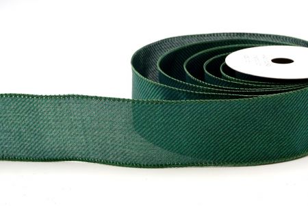 Dark Green_Shimmering Slanting Stripe Design Wired Ribbon_KF8867GC-3-127