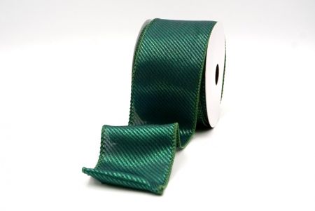 Dark Green_Shimmering Slanting Stripe Design Wired Ribbon_KF8867GC-3-127