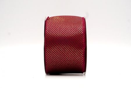 Burgundy_Shimmering Slanting Stripe Design Wired Ribbon_KF8867GC-8-8