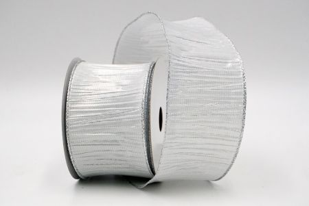 Weiß_metallic gekräuseltes Drahtband_KF8869G-1