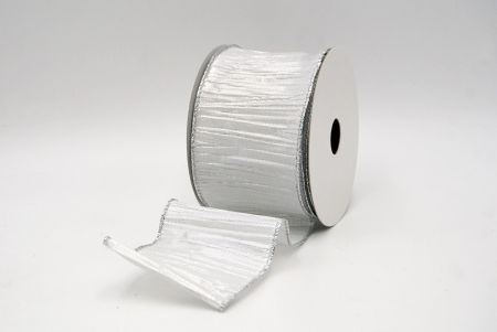 White_Metallic Crinkled Wired Ribbon_KF8869G-1