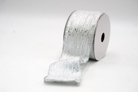 White Glitter Confetti Wired Ribbon Collection_KF8870G-1