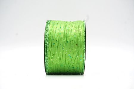 Collezione di nastri wired con glitter verde mela_KF8870GI-15