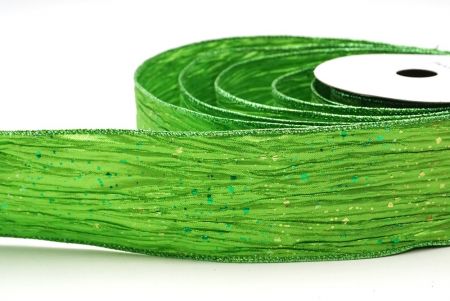 Apple Green Glitter Confetti Wired Ribbon Collection_KF8870GI-15