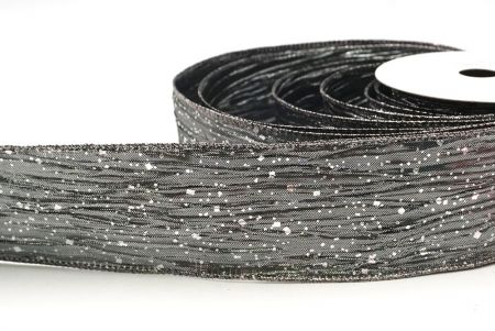 Silver/Gray Glitter Confetti Wired Ribbon Collection_KF8870GL-50