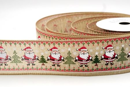 Hellbrauner Weihnachtsbaum & Santa Claus Drahtband_KF8872GC-13-183